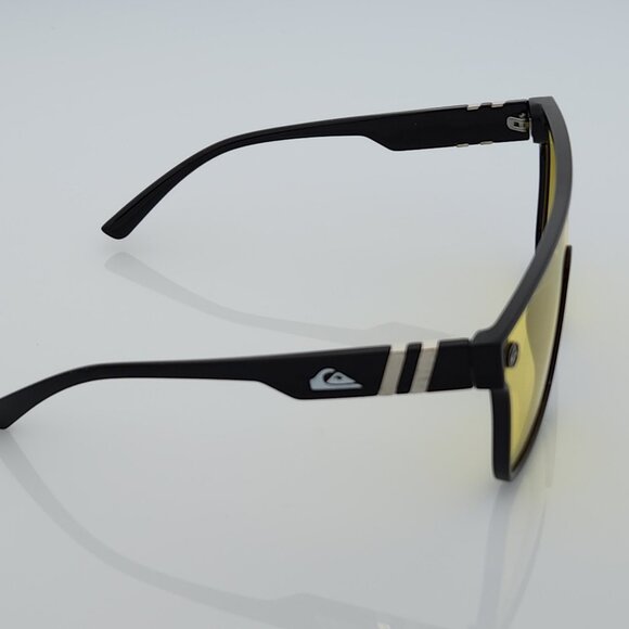 Quiksilver Shield Sunglasses Black Frame Yellow Tint Night Driving Shield Q5 - Picture 9 of 12